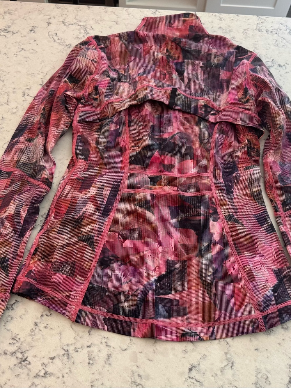 Lululemon Athletica Define Jacket. Size 6 Abstract pink and black print. EUC - Picture 2 of 4